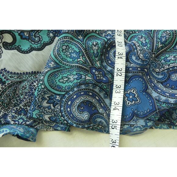 Roz & Ali Womens Maxi Skirt 2X Lined Paisley Blue Boho Festive - Picture 8 of 9